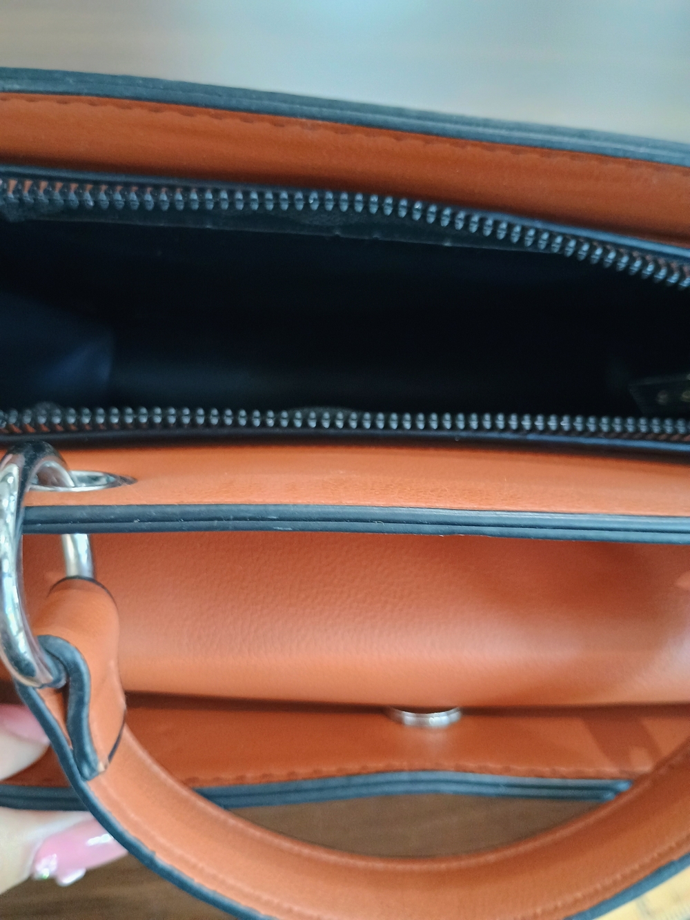 Tan Structured Mini Top-Handle Bag - Picture 6 of 10
